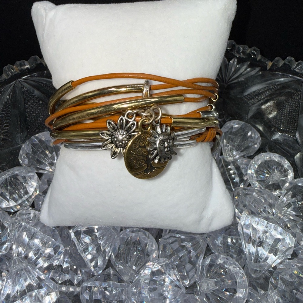Lizzy James wrap bracelet with flower, sun and a tree charm.  Loved once